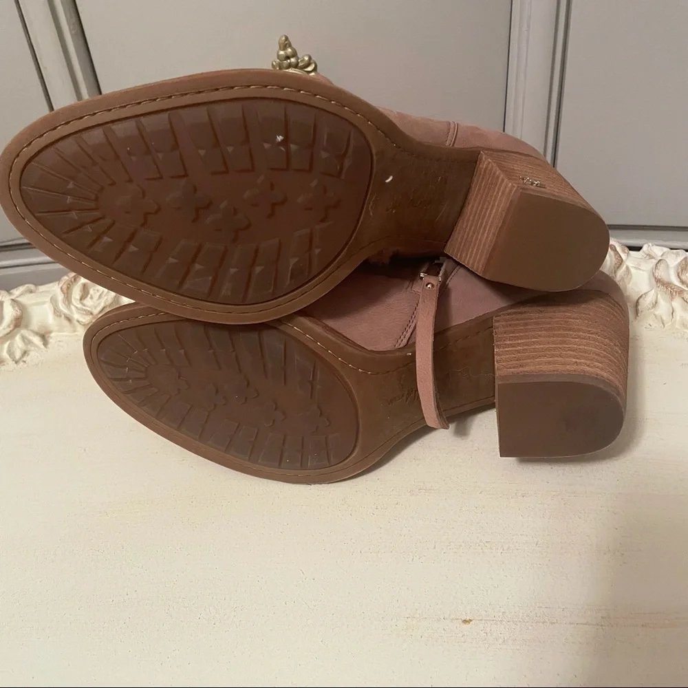 SAM EDELMAN Mariella Tan Leather ankle booties size 10 NEW